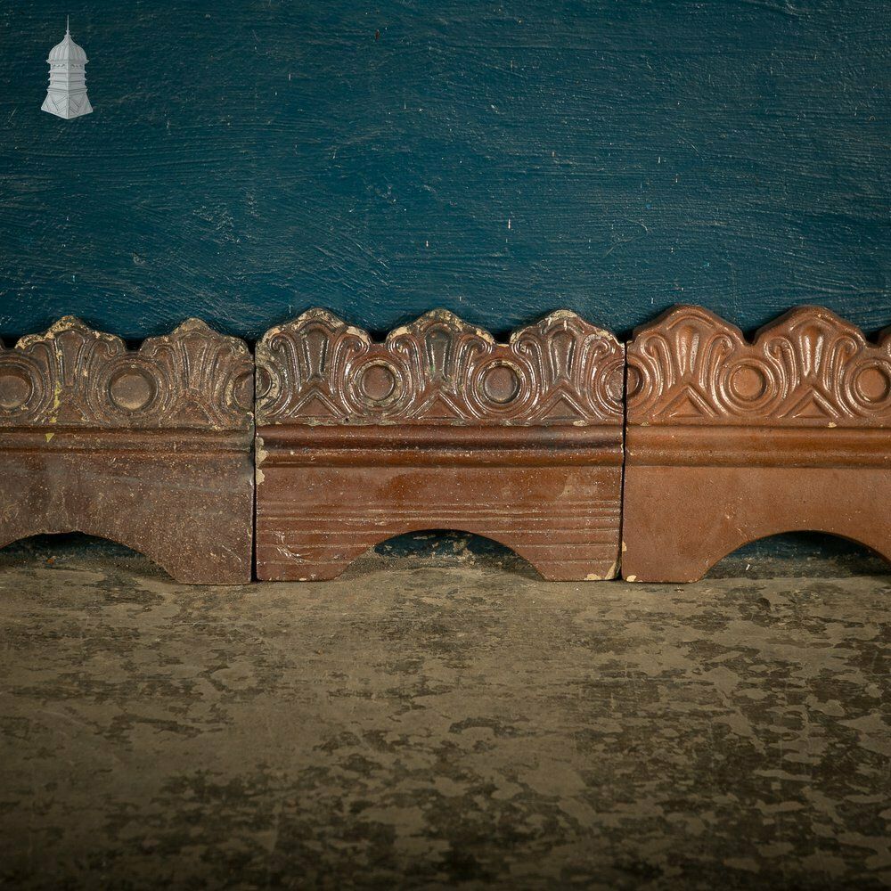 Scalloped Garden Edging, Matched Set Of 29 Salt Glazed Path Edging   A Run Of 8.5m photo for sale