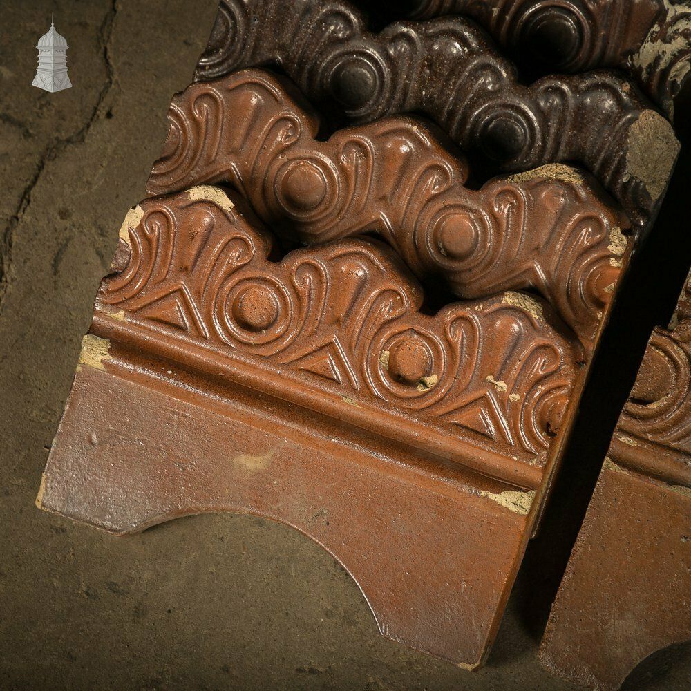 Scalloped Garden Edging, Matched Set Of 29 Salt Glazed Path Edging   A Run Of 8.5m photo vintage