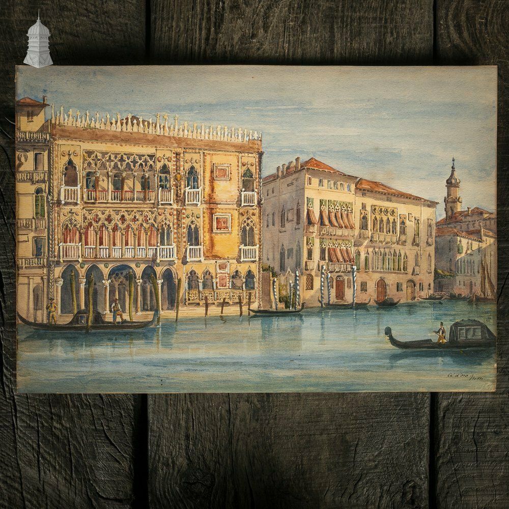Venetian Watercolour Paintings, Set Of 4 photo for sale