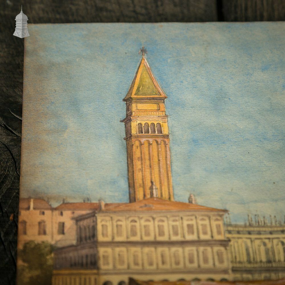 photo vintage Venetian Watercolour Paintings, Set Of 4