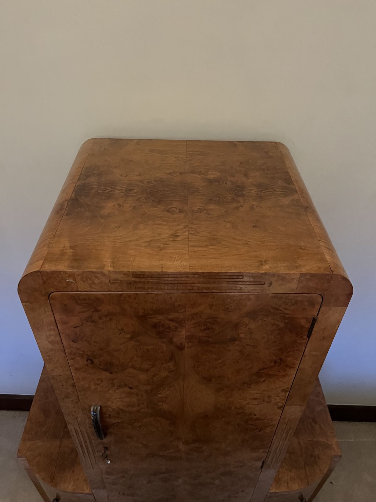 Art Deco Walnut Tallboy Wardrobe photo for sale