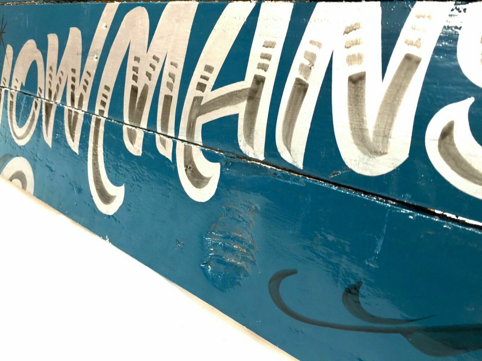 Vintage Large Wall Hanging Fairground Sign The Best Showman's / Paint On Board photo vinterior