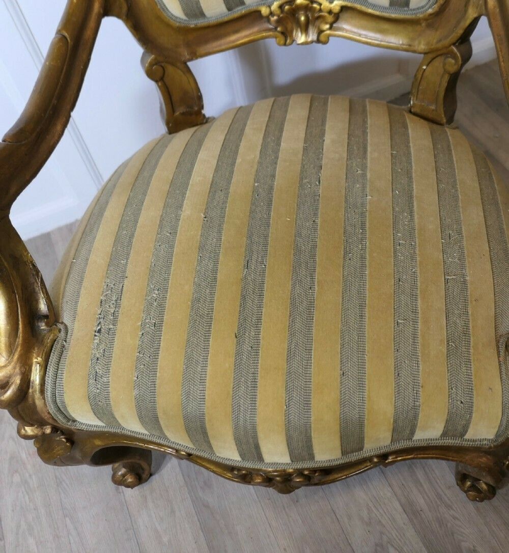 A Pair Of Large Italian Carved Giltwood Arm Chairs photo 1740.0