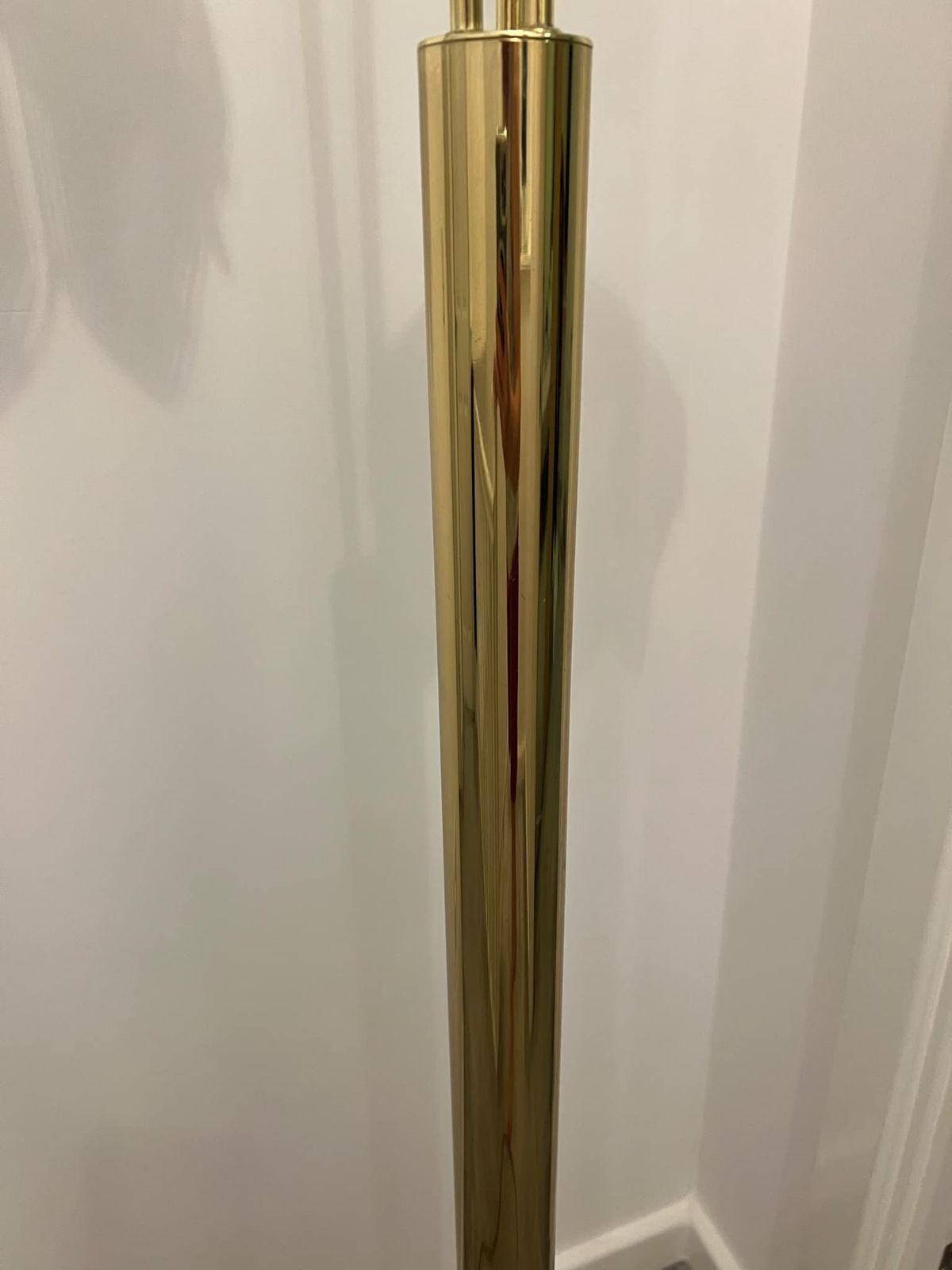 Middle Century Tulip Flower Floor Lamp , Hollywood Regency Brass Standart Lamp photo vintage