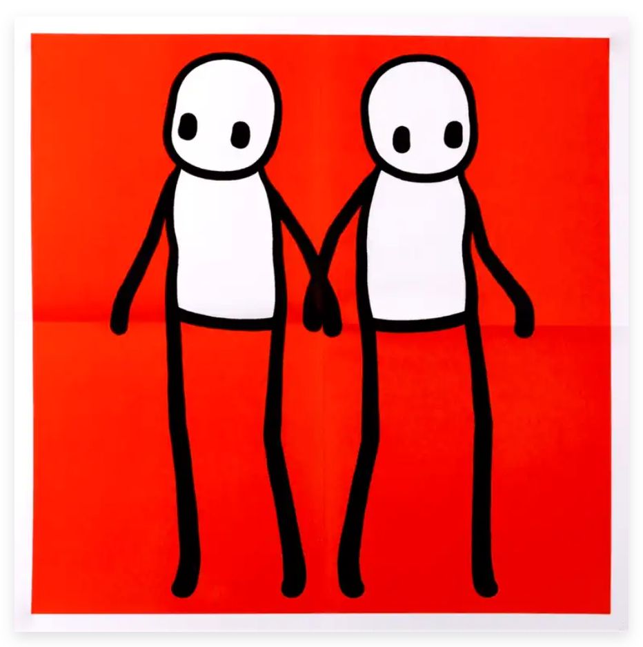 Stik Holding Hands Hackney Today   Red