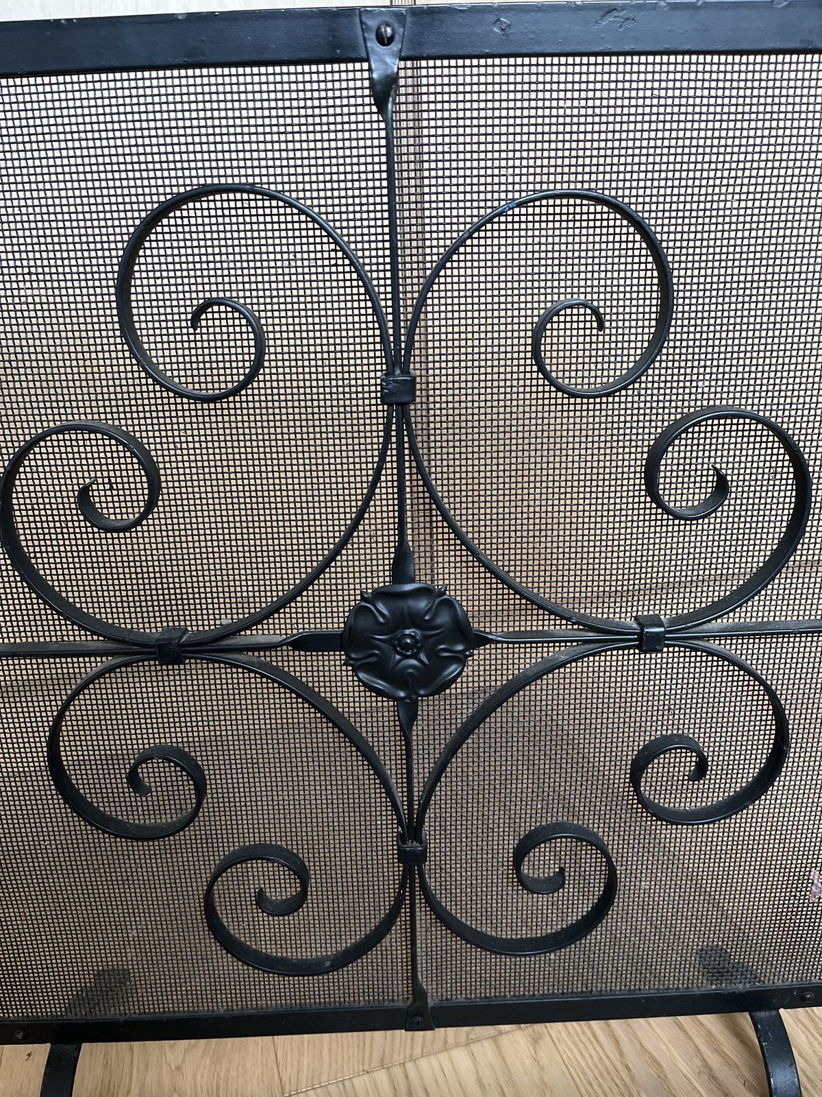 Handmade Wrought Iron Fire Guard Screen photo for sale