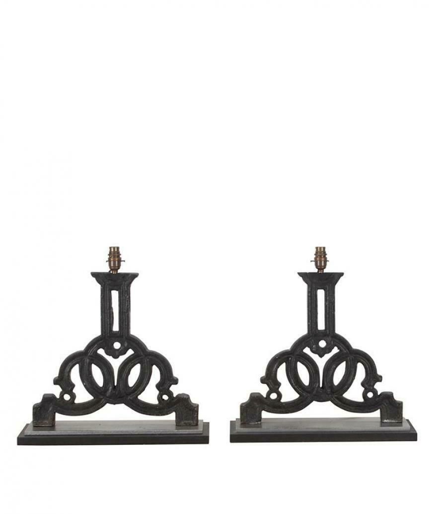 Pair Of 19th Century Lamps Converted From Metal Fragments