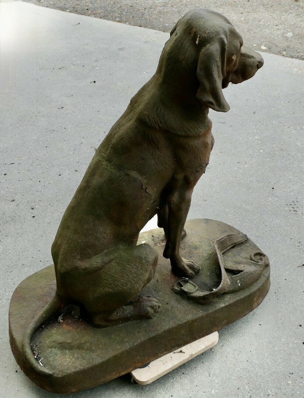 Cast Iron Statue Of A Seated Hunting Dog photo Art