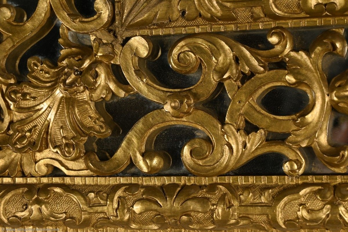 Gilded Wood Glazing Bead Mirror, Napoleon III Period – Mid 19th Century photo for sale