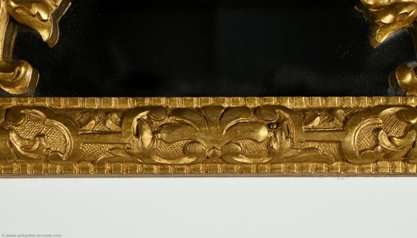 photo furniture Gilded Wood Glazing Bead Mirror, Napoleon III Period – Mid 19th Century