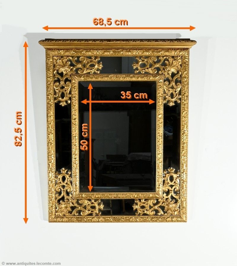 photo for sale Gilded Wood Glazing Bead Mirror, Napoleon III Period – Mid 19th Century