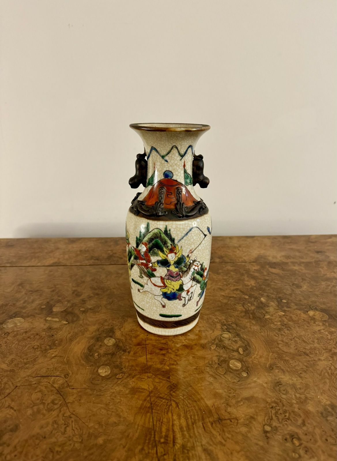 Quality Pair Of Antique Crackle Glazed Chinese Vases photo vinterior