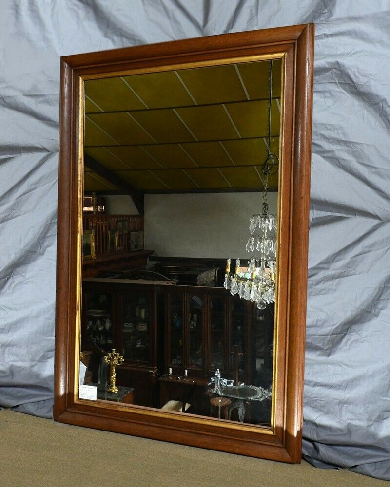 Important Mirror In Oak And Golden Wood – 1900 photo furniture