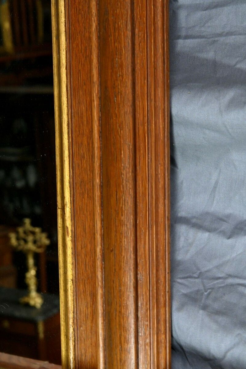 Important Mirror In Oak And Golden Wood – 1900 photo vinterior