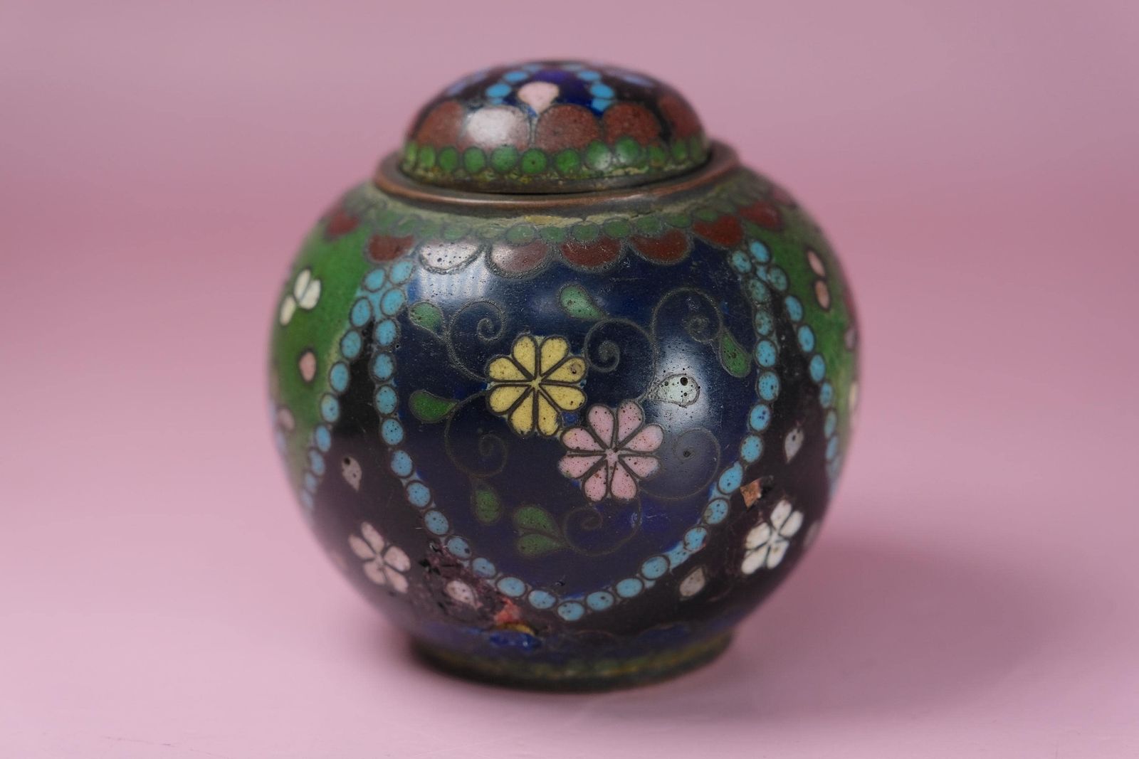 photo for sale Antique Meiji Period Japanese Koro Bronze Cloisonne