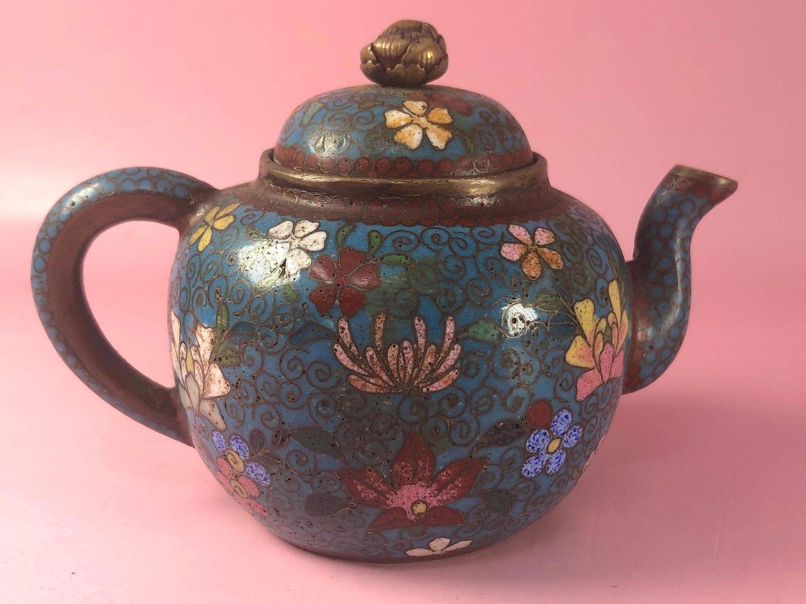Antique Japanese Cloisonné Miniature Teapot | Meiji Period | 19th Century | Collectors Piece photo vintage