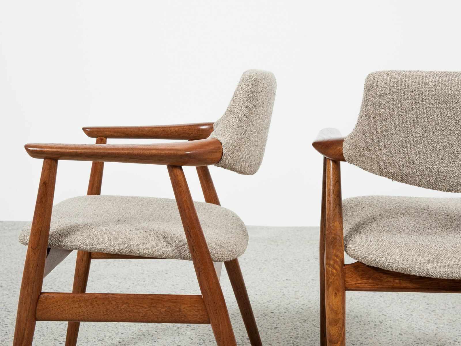Midcentury Danish Pair Of Chairs In Teak By Erik Kirkegaard For Glostrup 1960s photo vintage