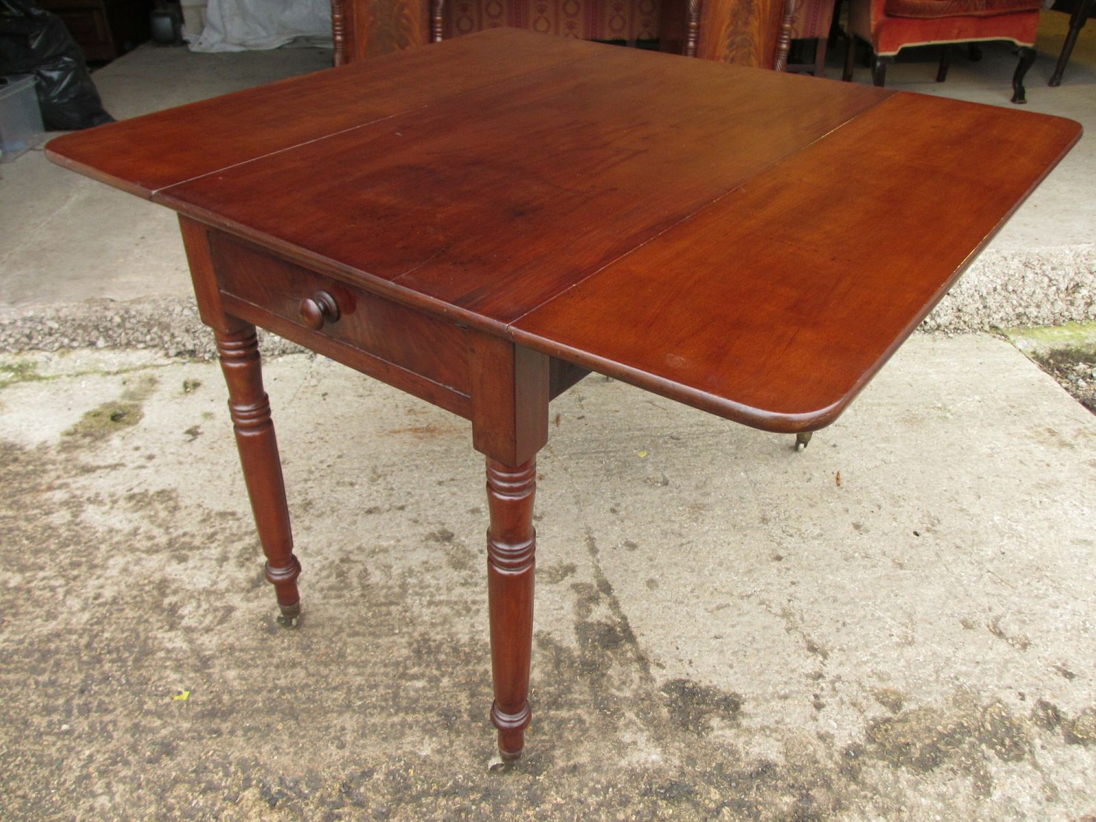 photo for sale Victorian Mahogany Pembroke Table With Drawer