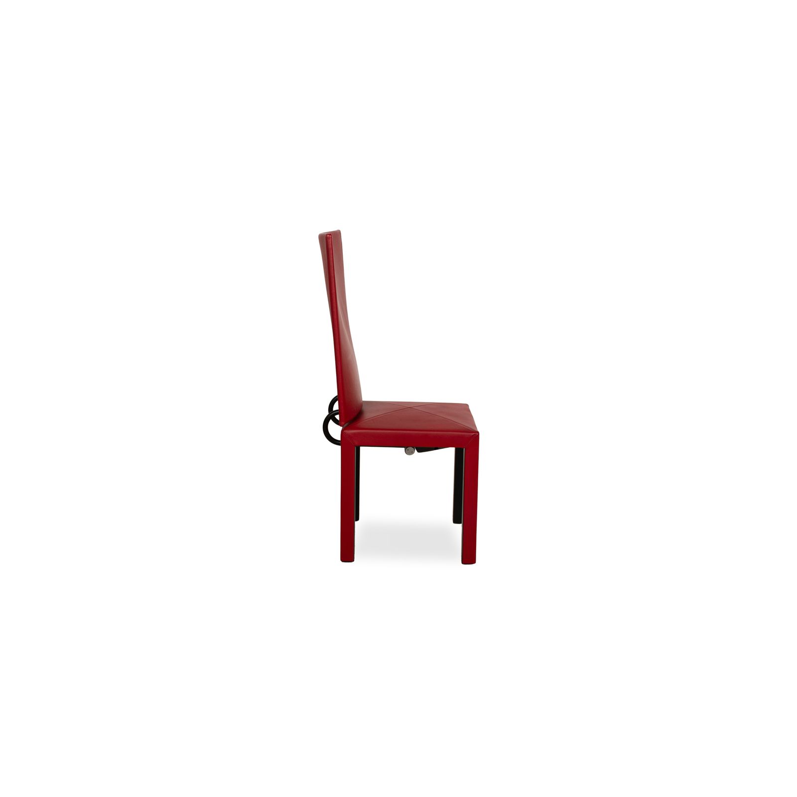 photo furniture Set Of 6 B&B Italia Arcadia Leather Chairs Red Dining Room Arcalla