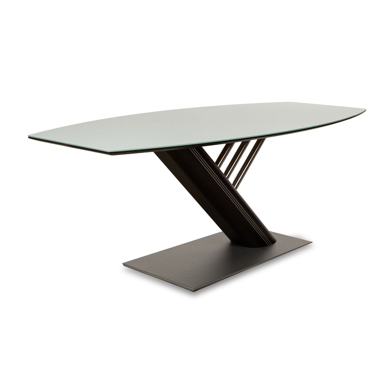 Table à manger Musterring en verre, argentée, 195 x 95 x 75 cm