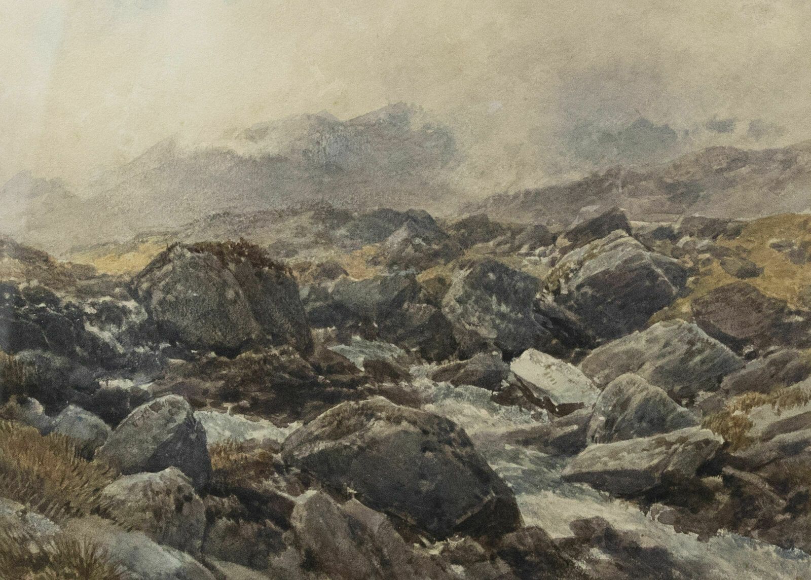 John Syer Ri (1815 1885)   Framed Late 19th Century Watercolour, Rocky Landscape photo furniture