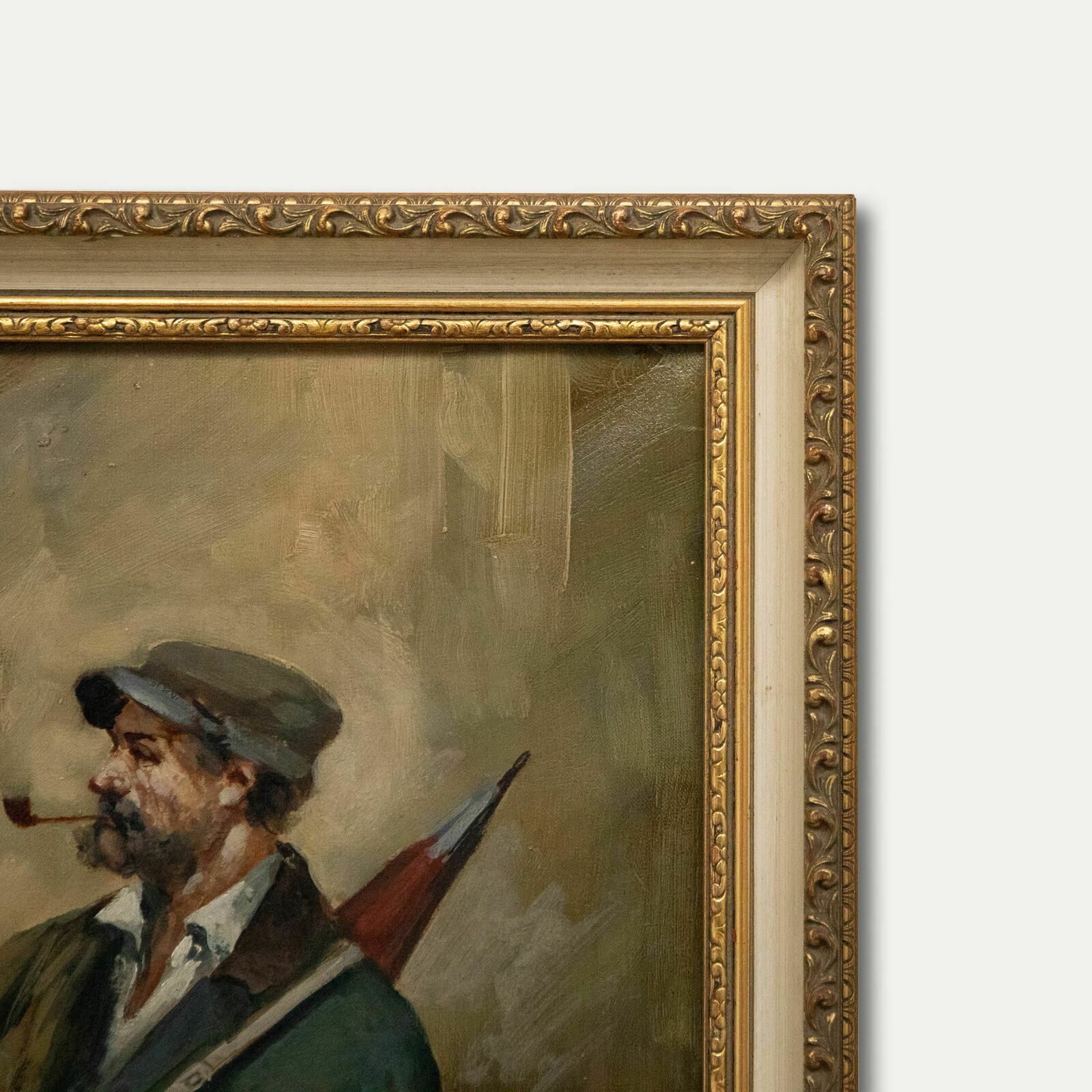 Valente   Framed Early 20th Century Oil, Portrait Of An Umbrella Seller photo 281.0