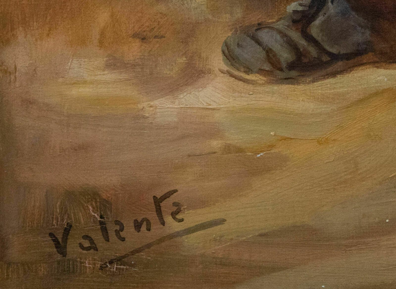 Valente   Framed Early 20th Century Oil, Portrait Of An Umbrella Seller photo vinterior