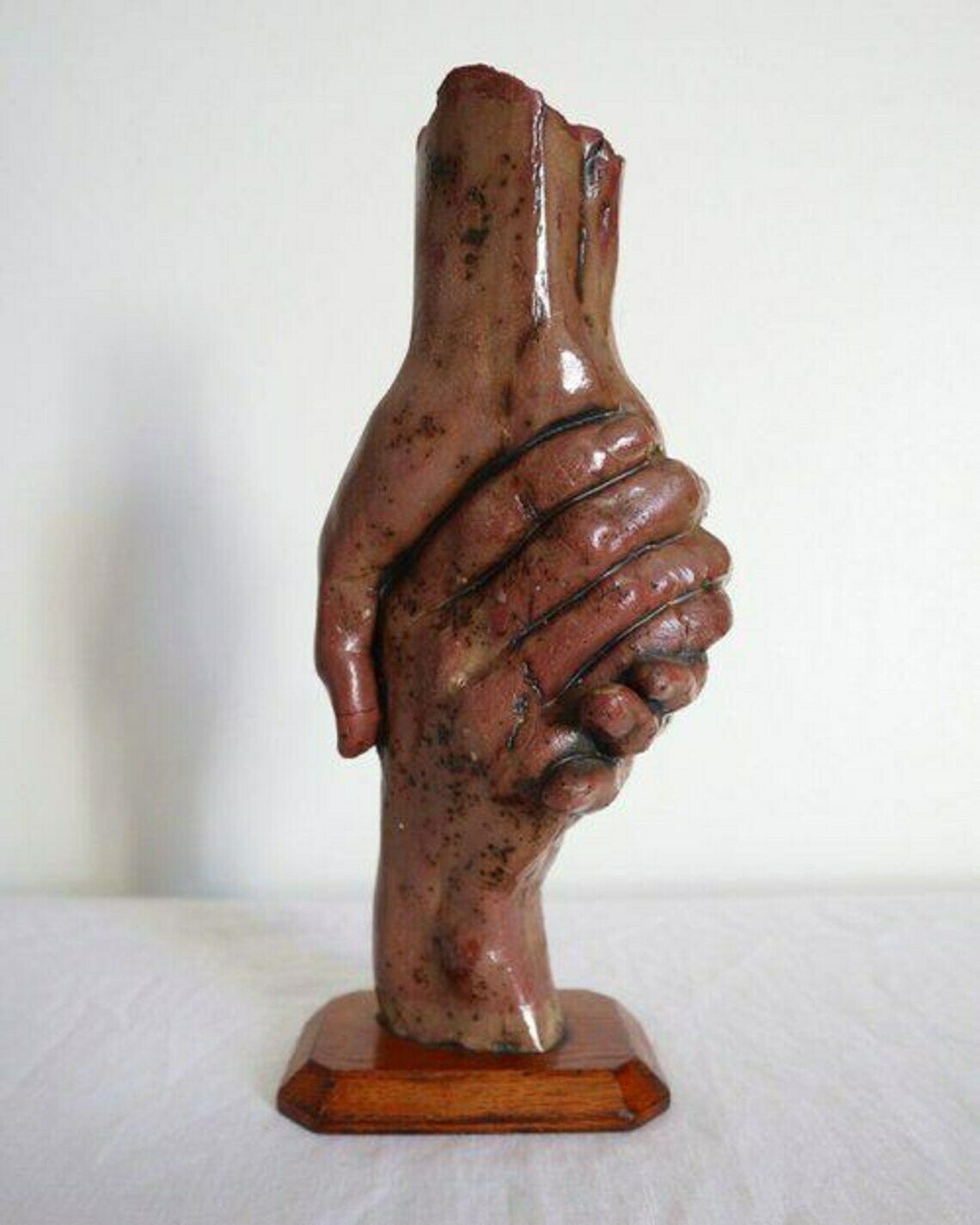 Mid Century Italian Terracotta Sculpture Of Holding Hands photo furniture