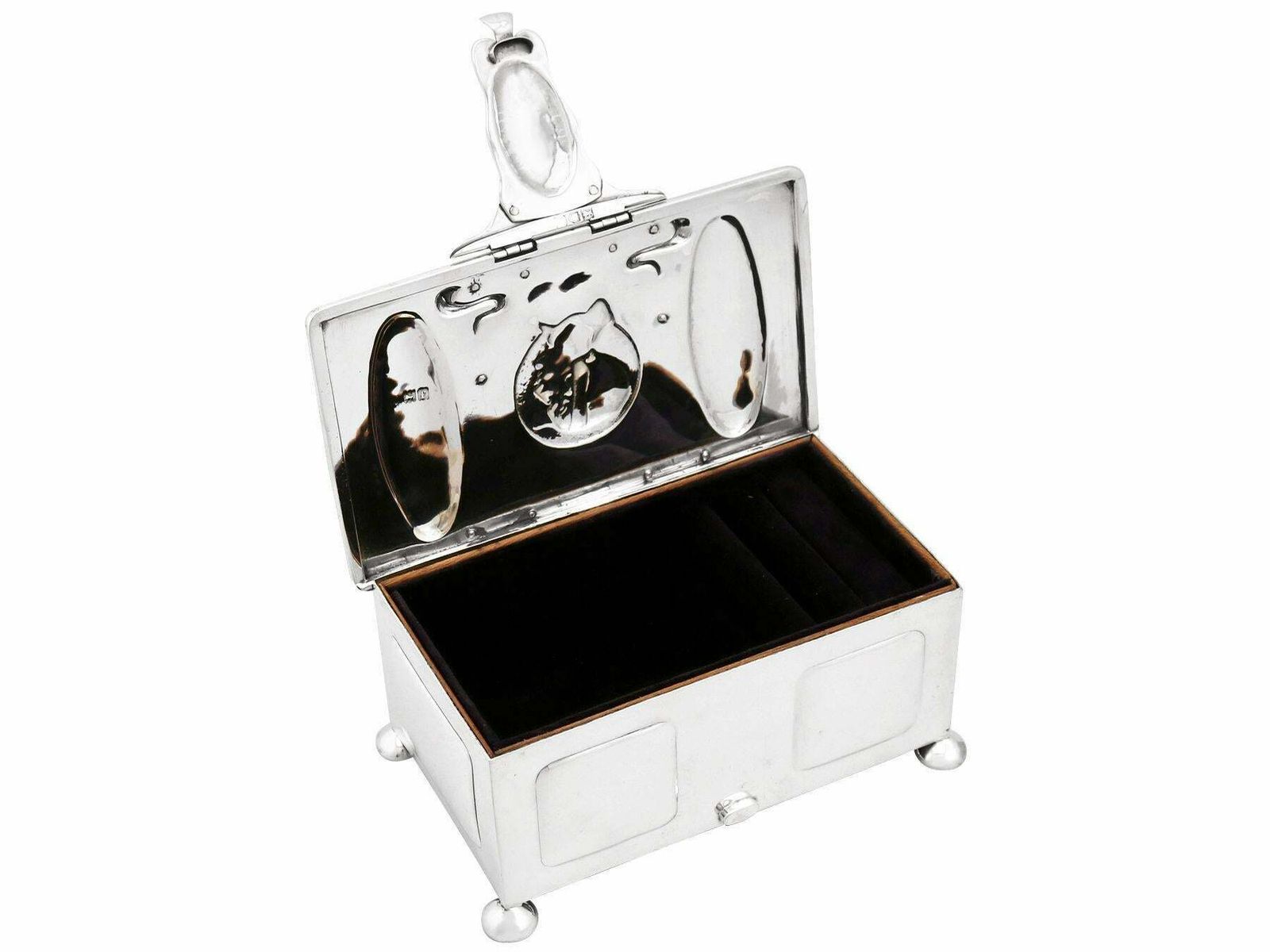 Antique Edwardian Art Nouveau Style Sterling Silver Jewelry Casket photo buy