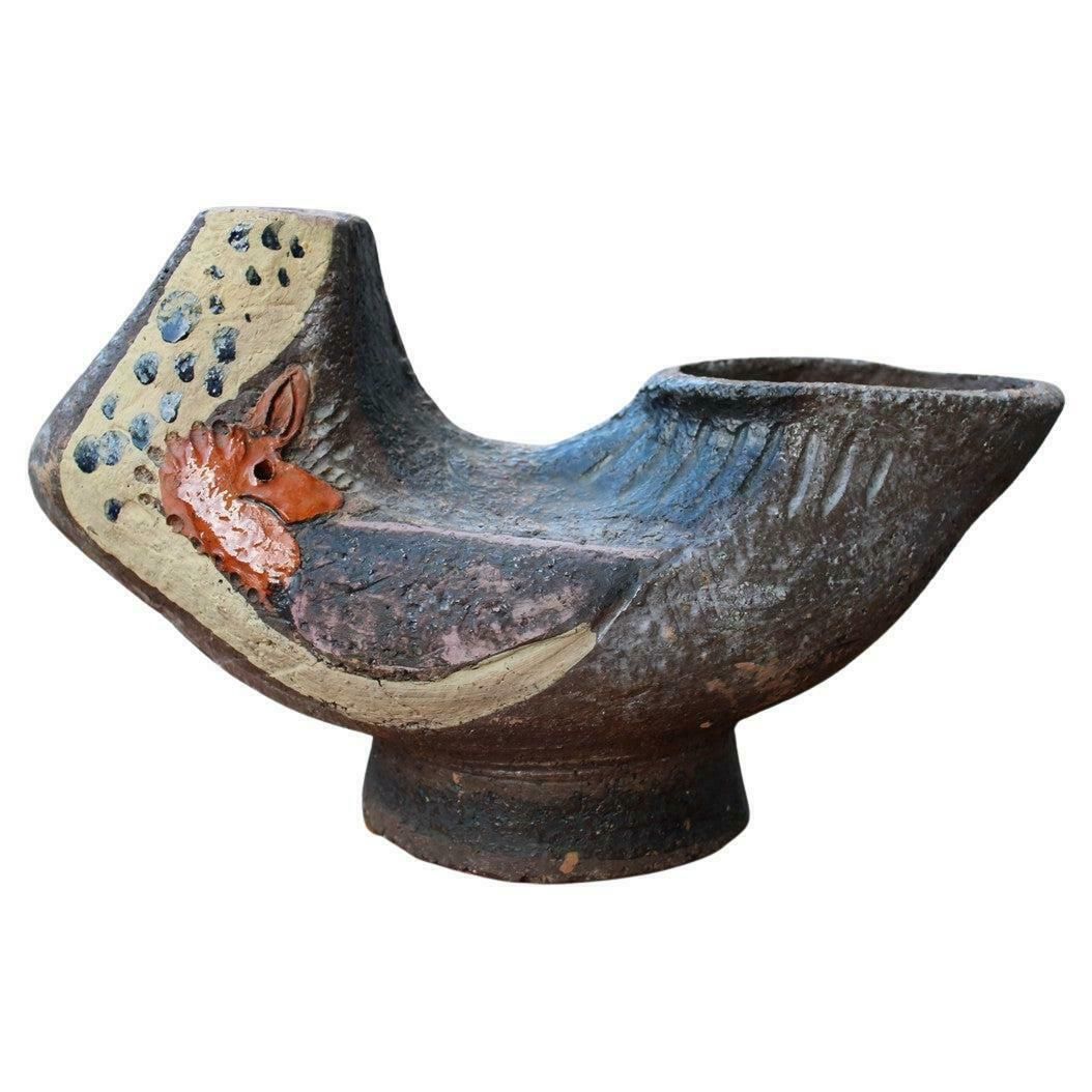 Ceramic Vase Italian Mid Century Sardinian Style Fancello Edina Altara 1950