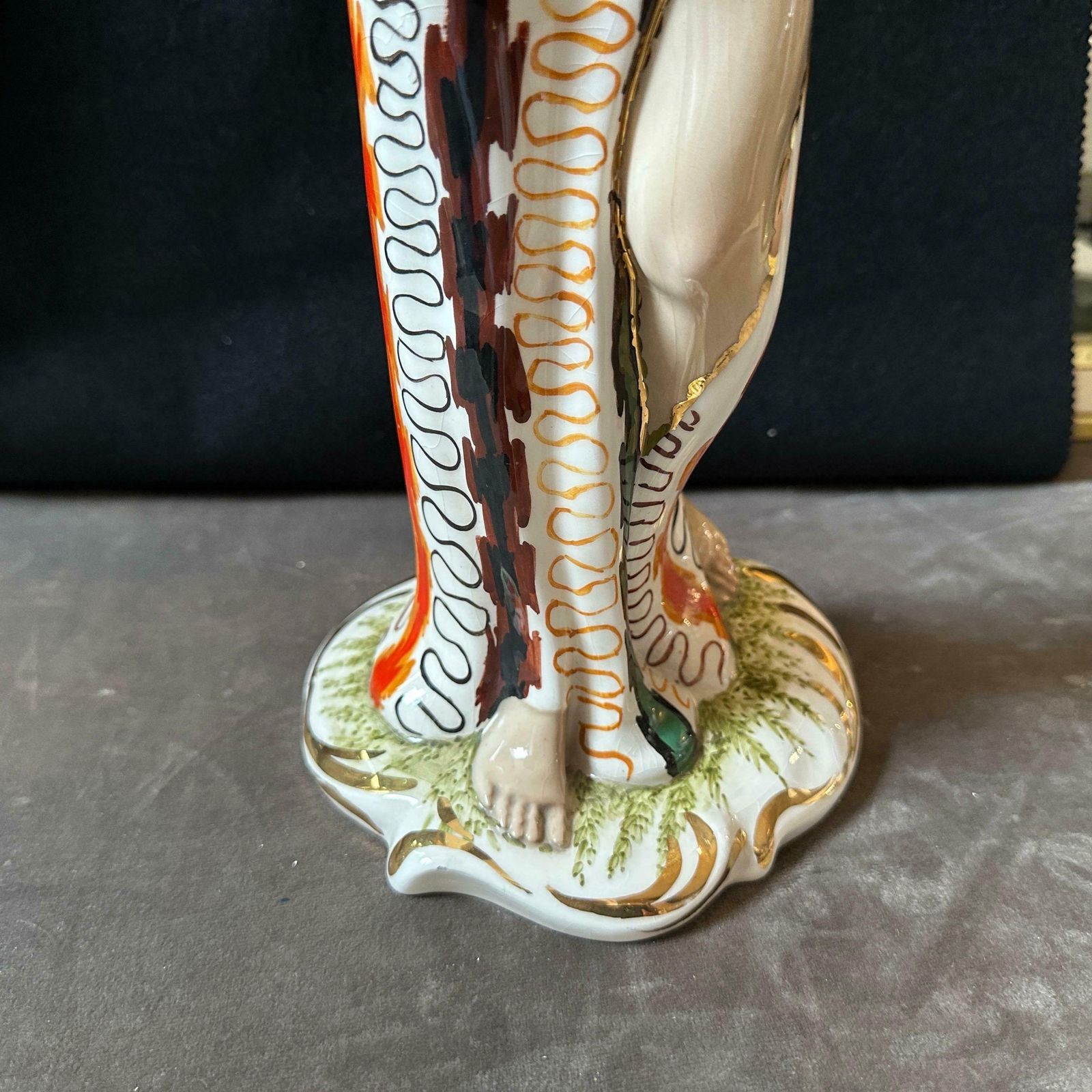 1950s Mid Century Modern Ceramic Italian Figure Of A Woman With Fishes photo 744.0