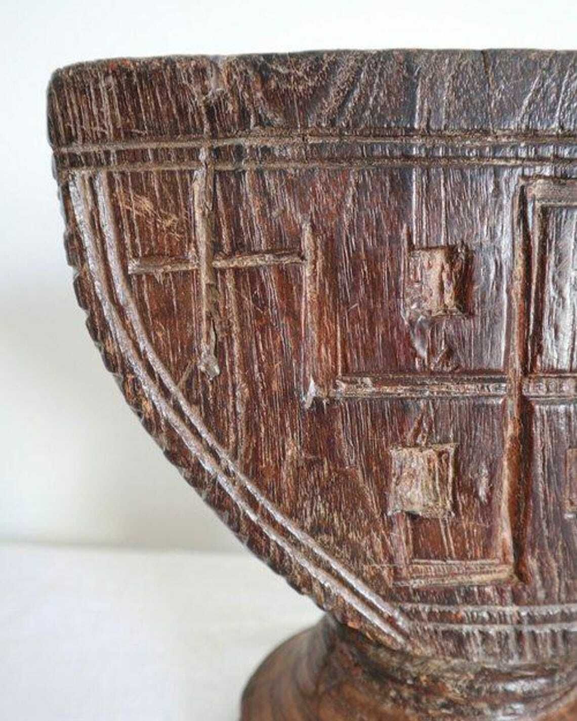 Mid 19th Century Indian Hand Carved Wooden Rice Separator photo vinterior