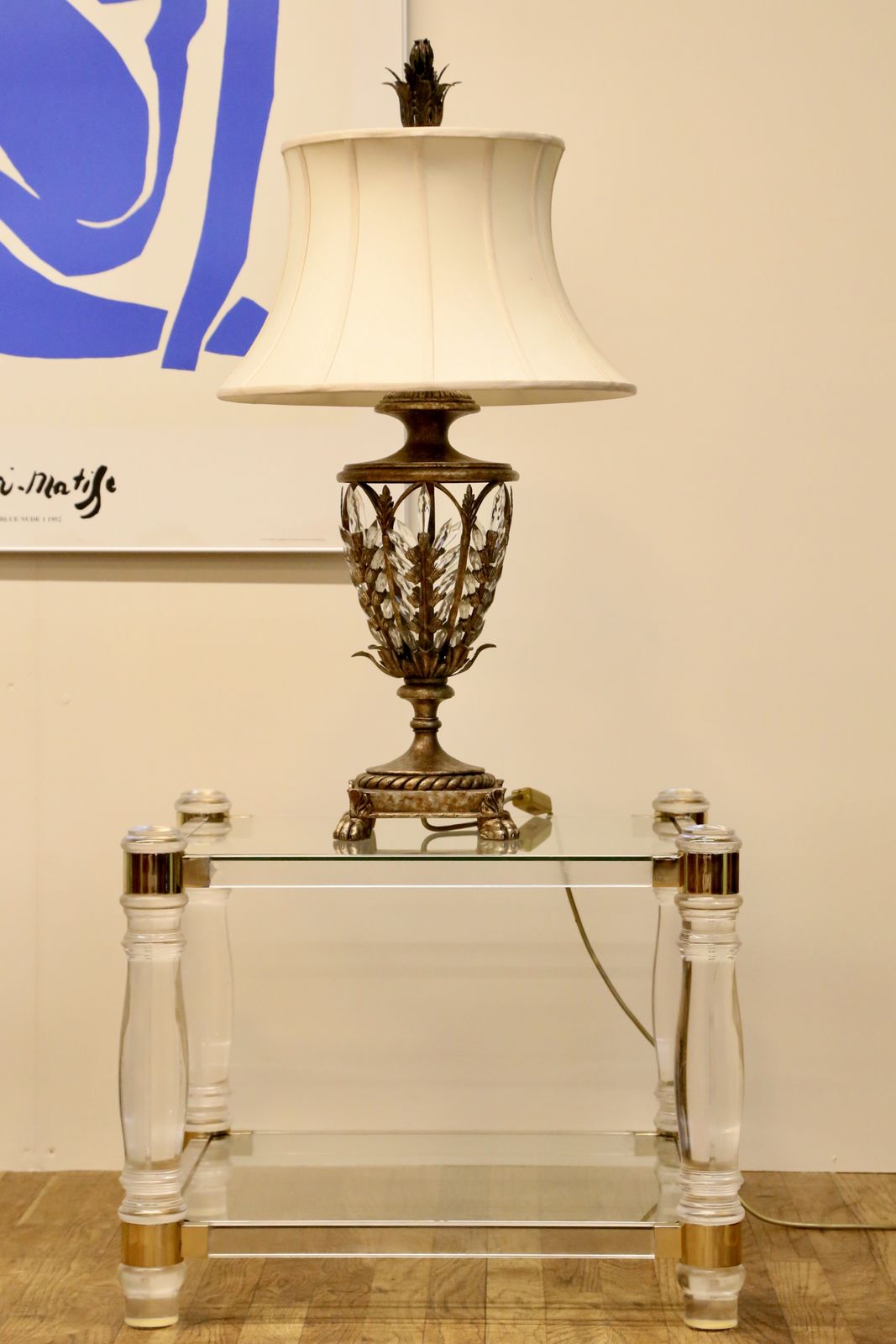 Hollywood Regency Mid Century Modern Dewulf Selection / Belgo Chrome And Glass Side Tables photo vintage
