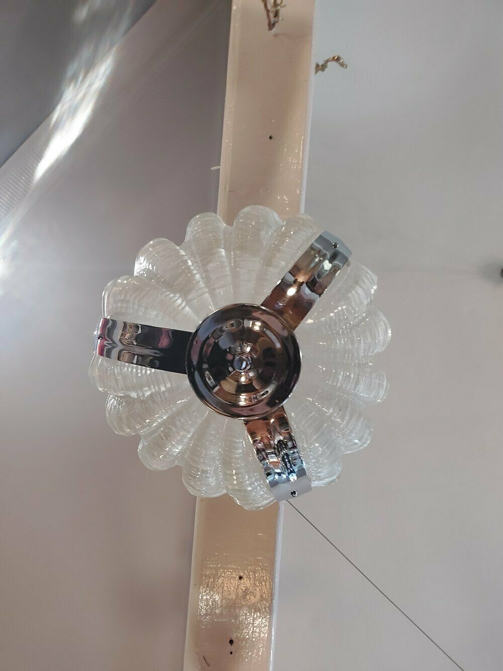 Art Deco Clam Shell Frosted Glass Ceiling Lamp photo Lighting