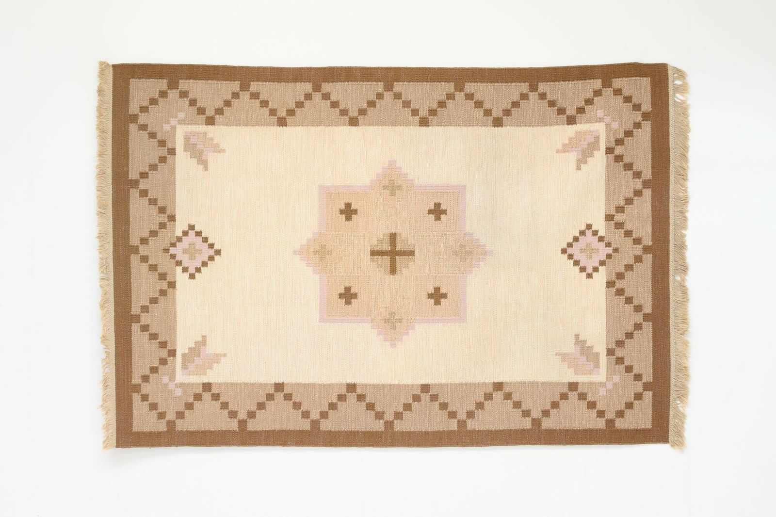 Vintage Swedish Kilim, 1960s, Wool