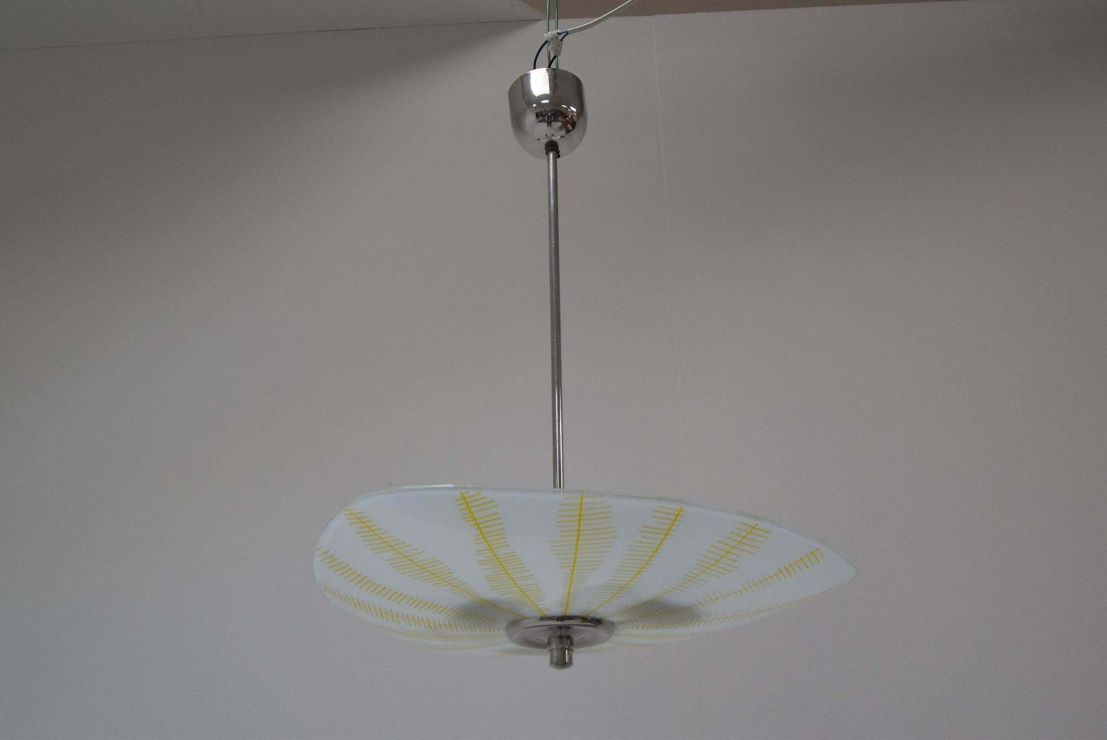 Mid Century Glass Pendant By Napako, Czechoslovakia, 1970s. photo furniture