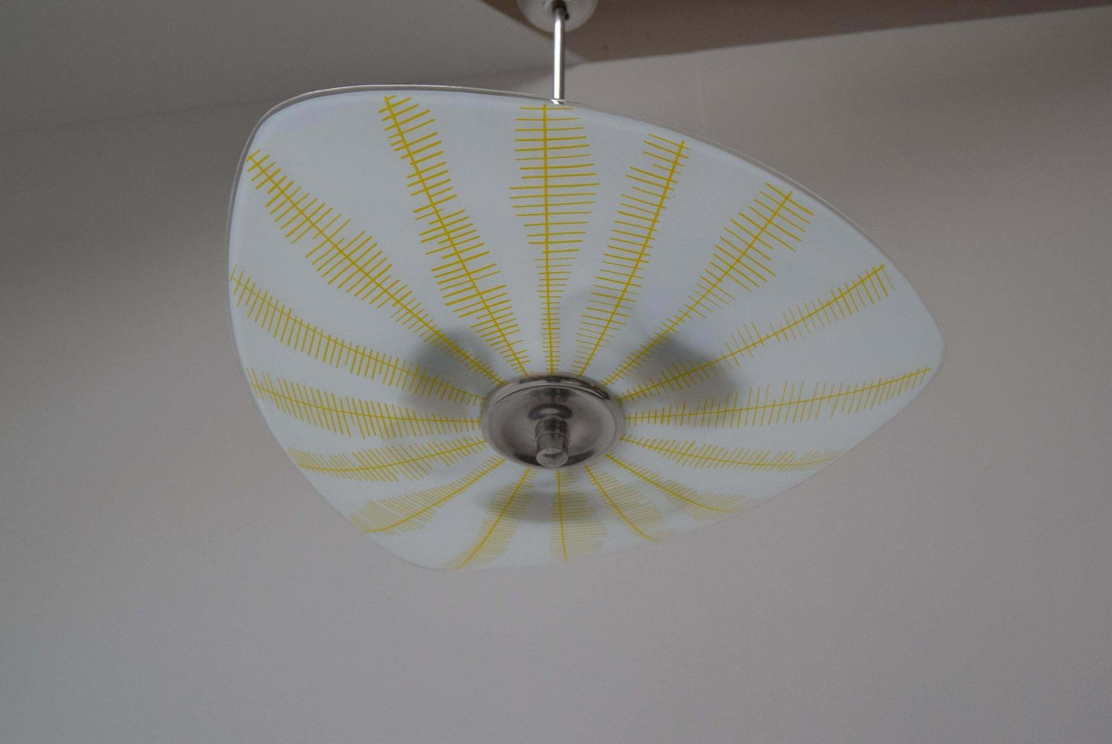 Mid Century Glass Pendant By Napako, Czechoslovakia, 1970s. photo for sale