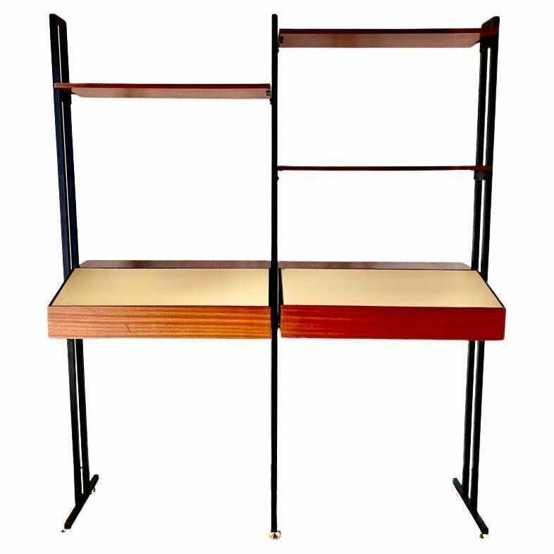 Midcentury Italian Modular Bookshelf With Unusual Drawers, Italy photo furniture