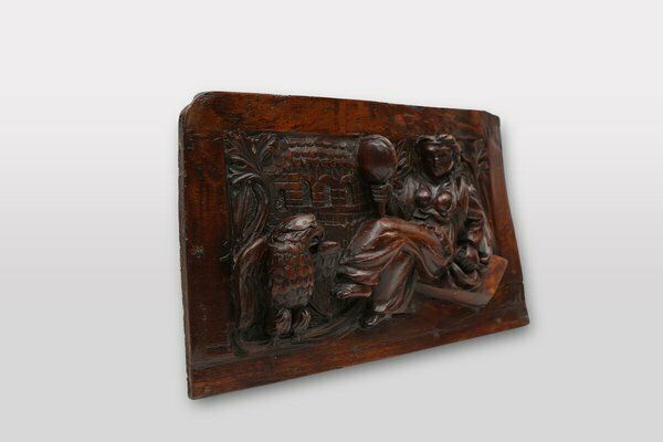 17th Century Gothic Hand Sculpted Oak Panel, Belgium photo 802.0