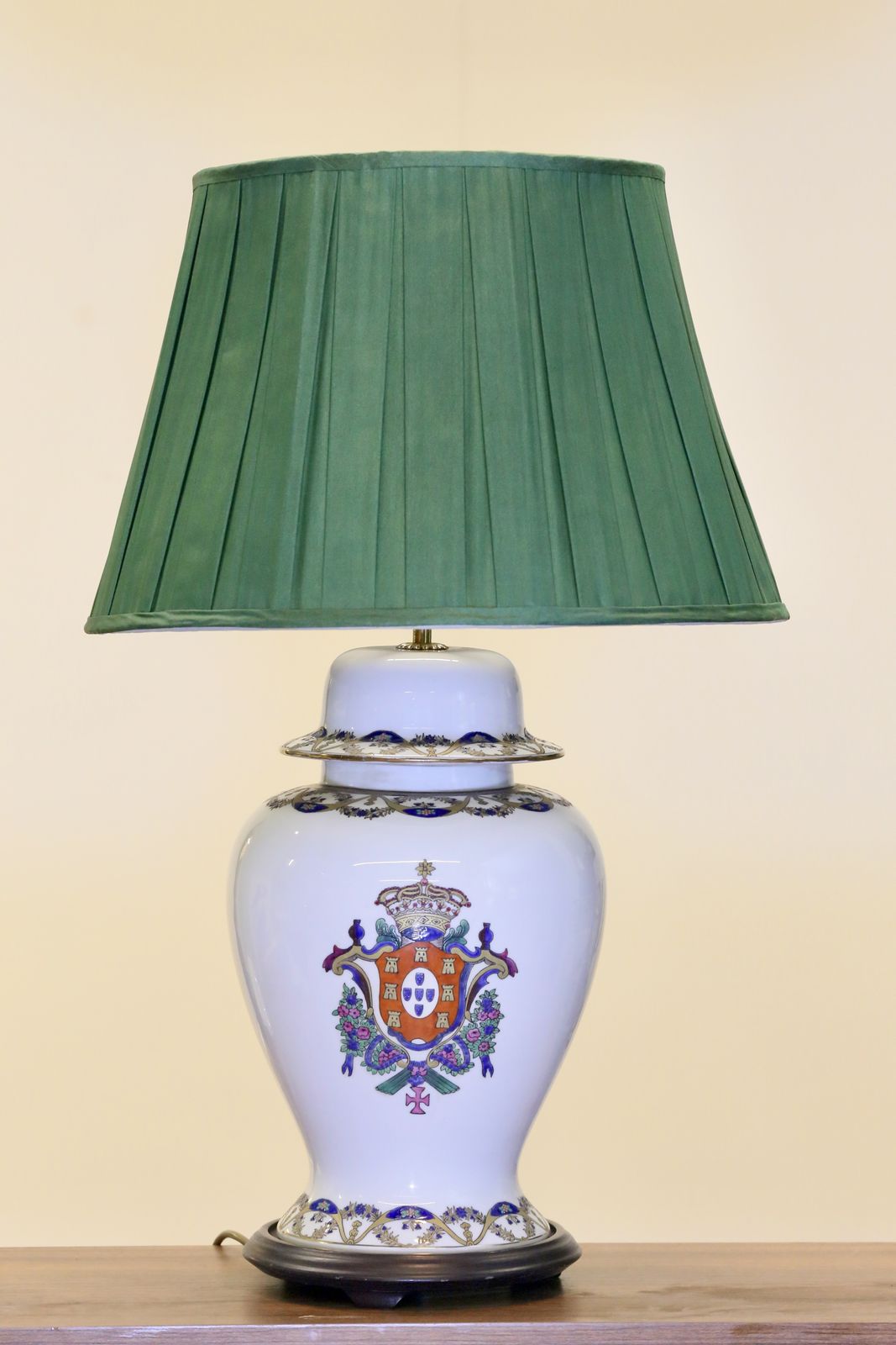 photo for sale Antique Chinese Porcelain Lamp With Armorial Design   51cm Height