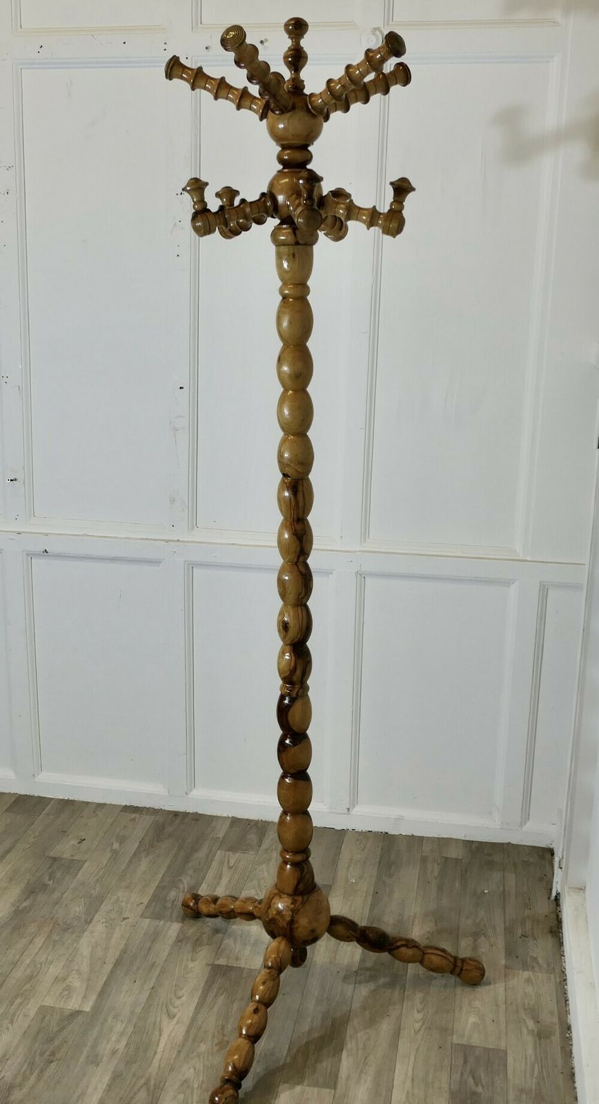 Bobbin Turned Yew Wood Hall Stand For Hats Coats And Umbrellas photo furniture
