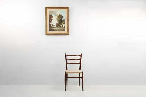 Belgian Artist, Farm Scene, 1950s, Oil On Canvas, Framed photo furniture