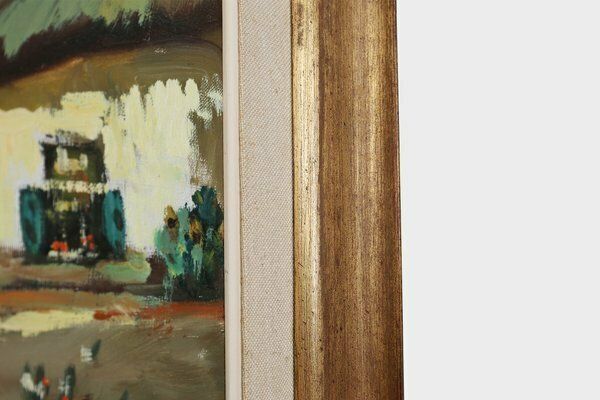 Belgian Artist, Farm Scene, 1950s, Oil On Canvas, Framed photo buy