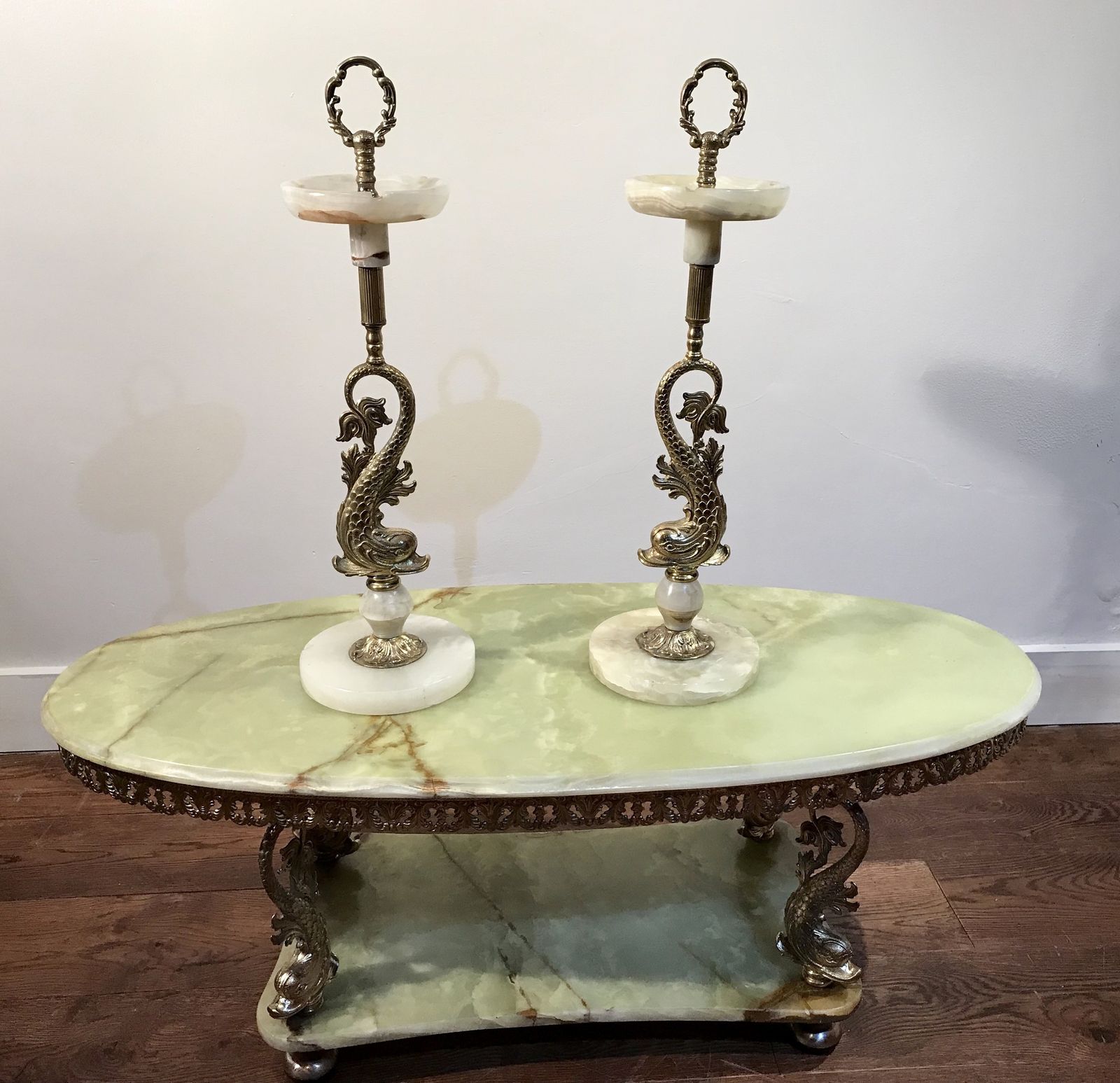 1970s Kitch Hollywood Glamour Oynx Coffee Table photo furniture