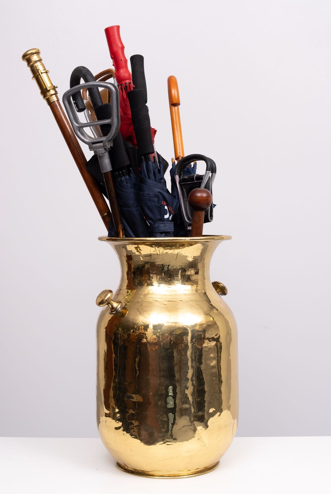 Handmade Brass Umbrella Stand By Samex Italy 1970s photo 1627.0