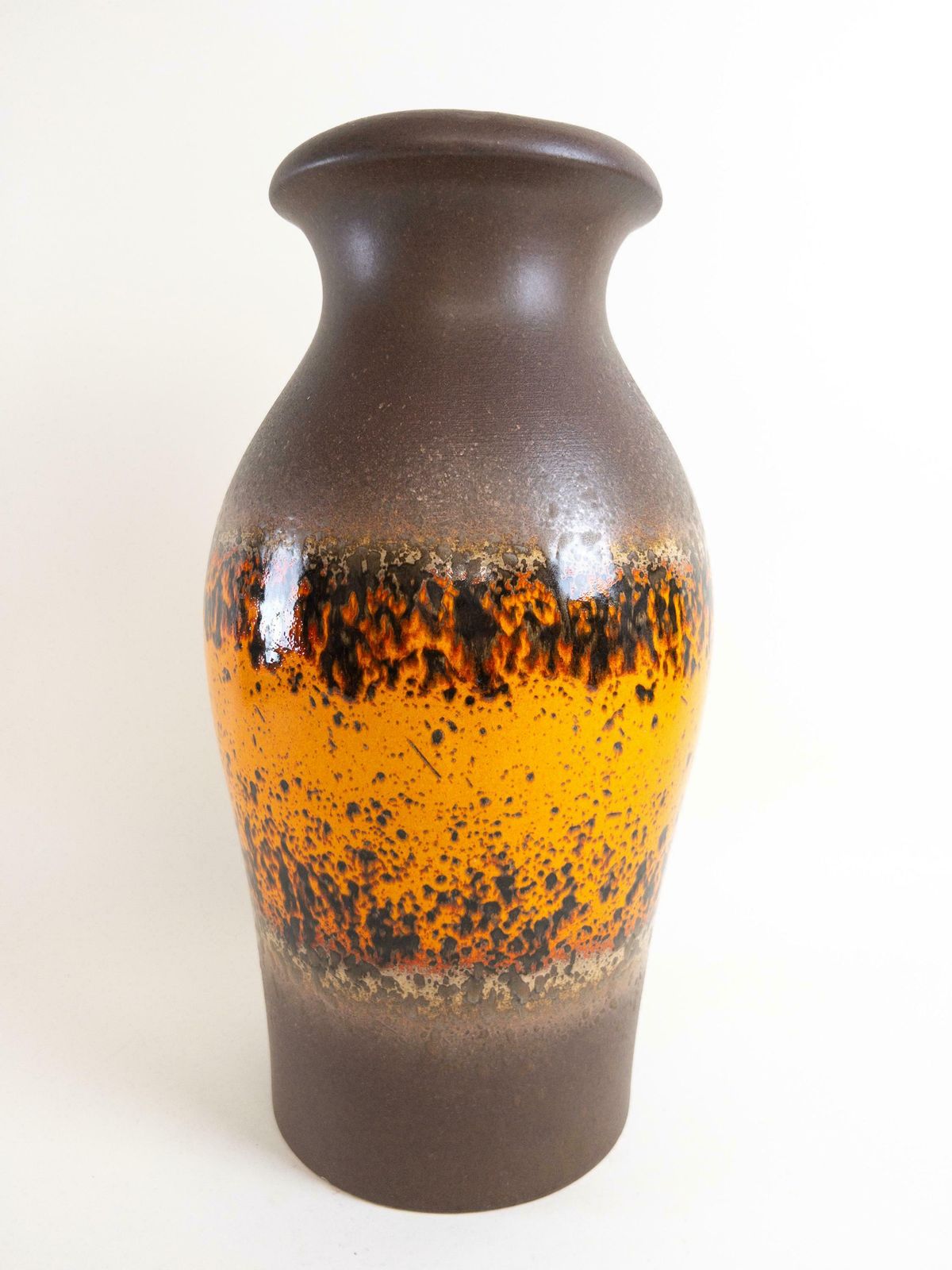 Xl Scheurich Floor Vase   West German Pottery   Retro Orange And Brown Ceramic Floor Vase   Form 290 40 photo vinterior