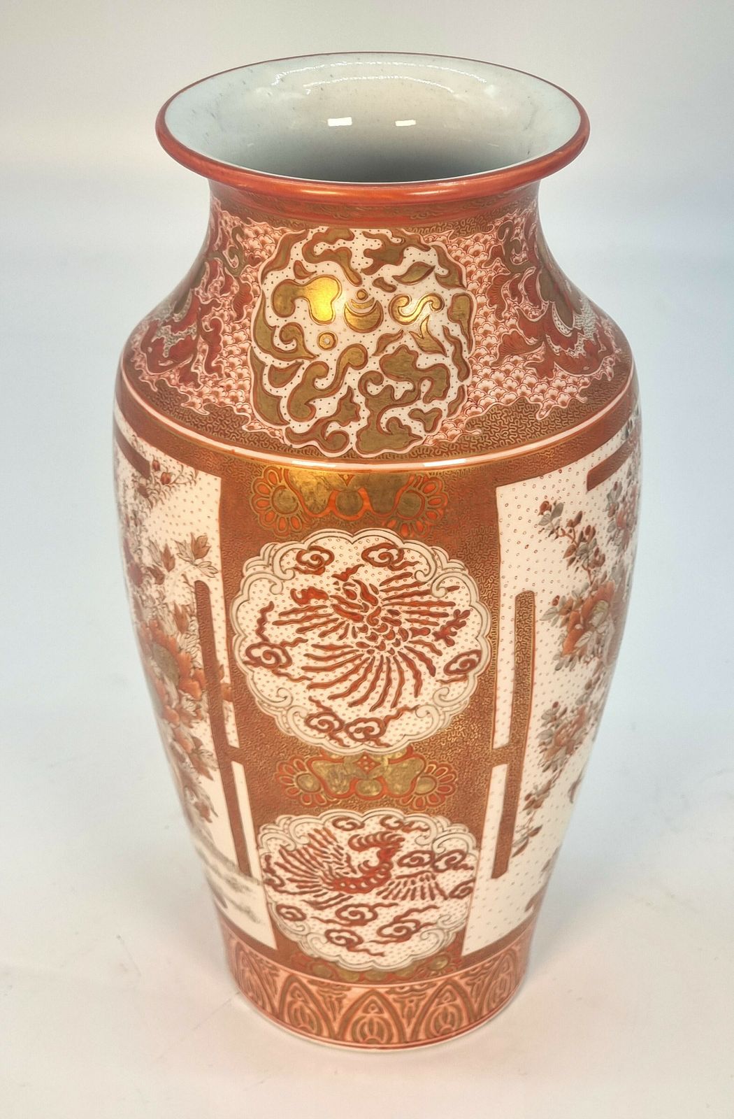 1345.0 A Large Pair Of Japanese Hand Painted Kutani Porcelain Vases, Circa 1890 photo