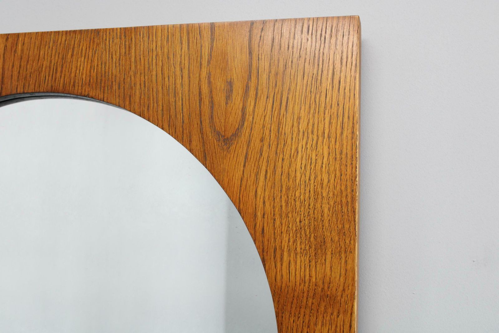 1970s Pair Of Oak Large Square Mirrors, Czechoslovakia photo vinterior