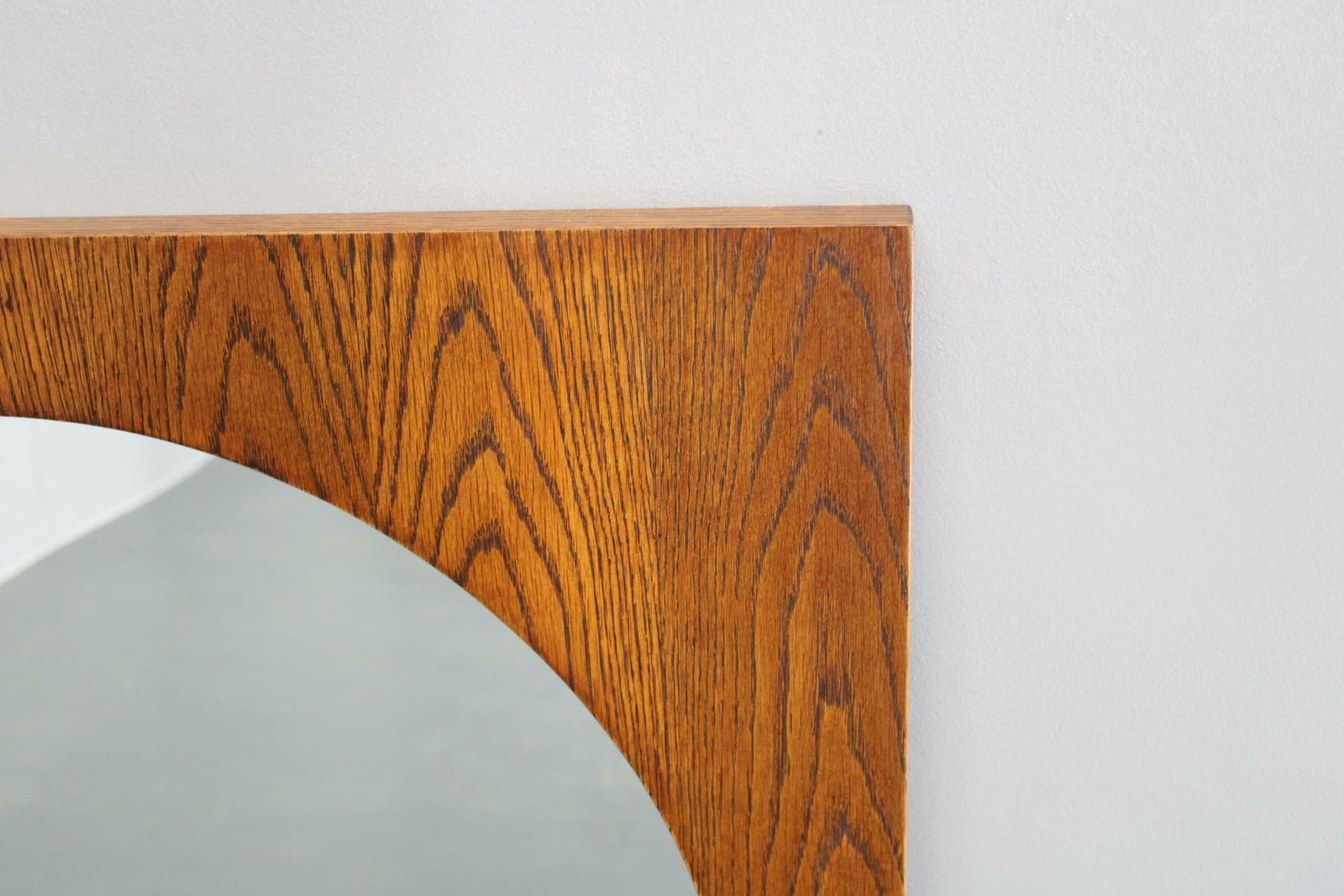 1970s Pair Of Oak Large Square Mirrors, Czechoslovakia photo vintage