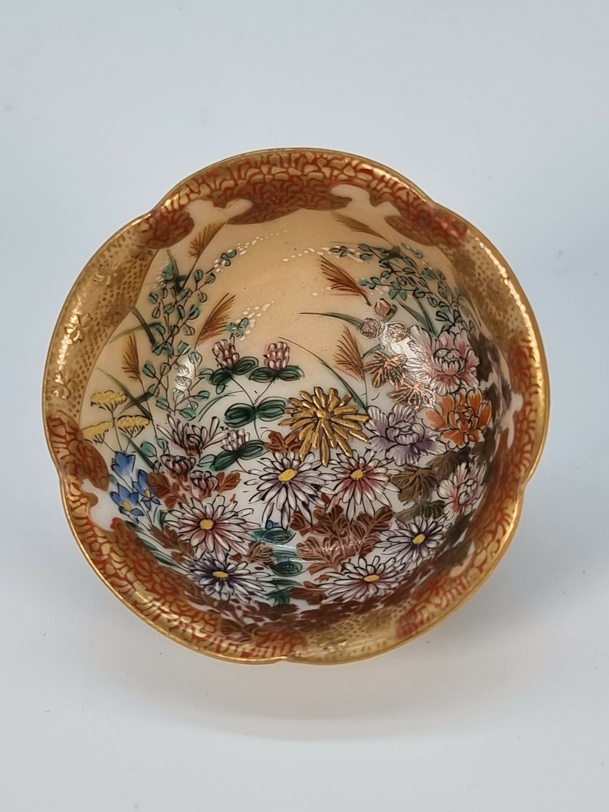 A Pair Of Japanese Meiji Period Miniature Porcelain Kutani Ware Bowls, Circa 1880 photo for sale